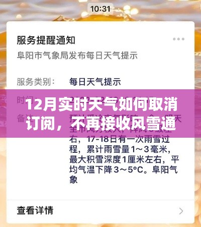 如何取消订阅十二月实时天气,风雪通知不再打扰的解析