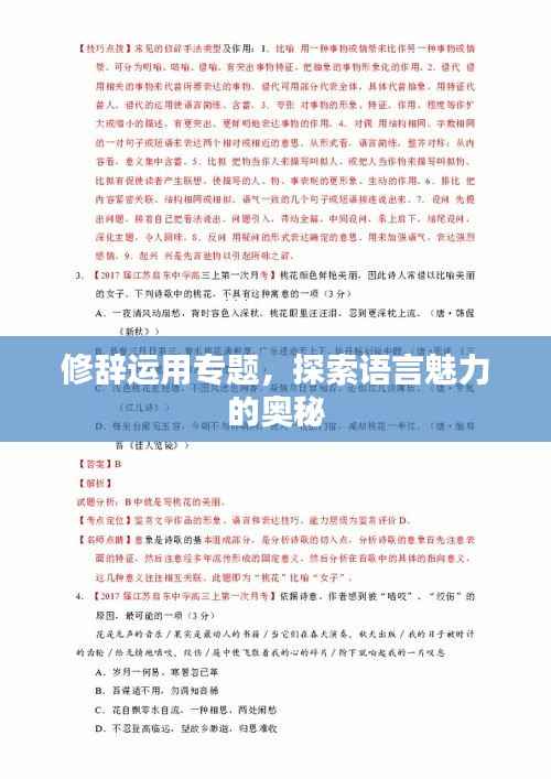 修辞运用专题，探索语言魅力的奥秘