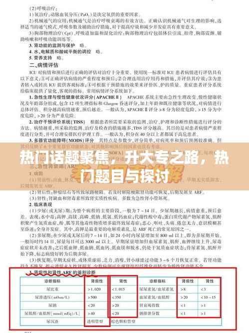 热门话题聚焦，升大专之路，热门题目与探讨
