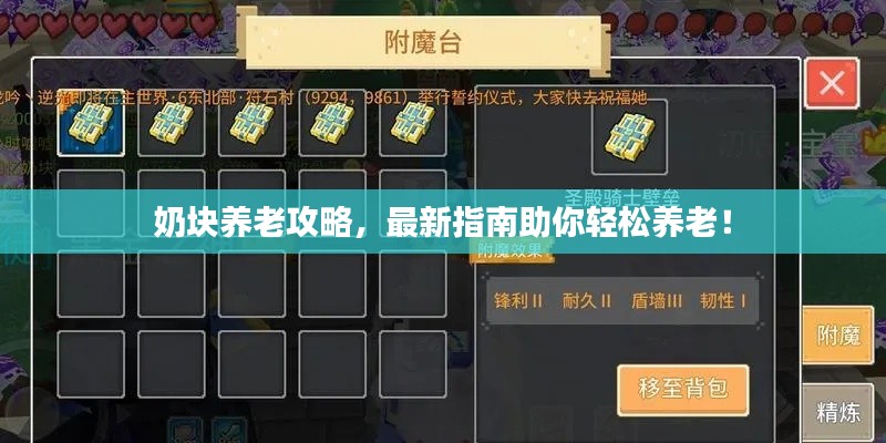 奶块养老攻略,最新指南助你轻松养老!