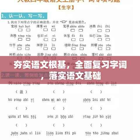 夯实语文根基,全面复习字词,落实语文基础